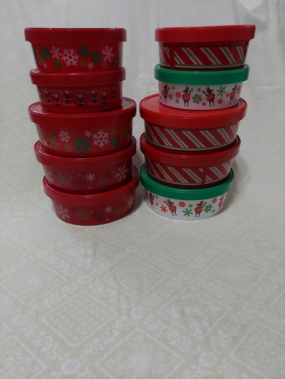 Holiday Red Decorative Tin Set - Festive Storage Canisters